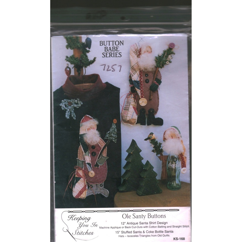 Keeping You In Stitches Ole Santy Buttons Santa Pattern KS168 Button Babe Series